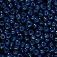 Glas rocailles kralen 8/0 (3mm) Dark navy blue